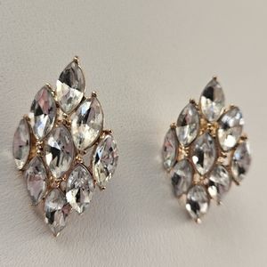 NWOT Marquis Cut Crystal Cluster Earrings | SZ 1.5"